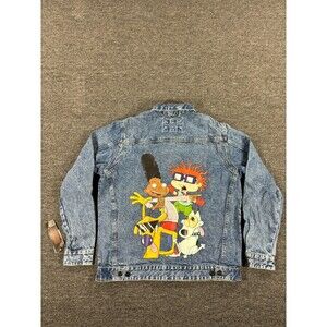 Members Only Jacket Mens Extra Large Blue Denim Jean Trucker Bomber SpongeBob XL
